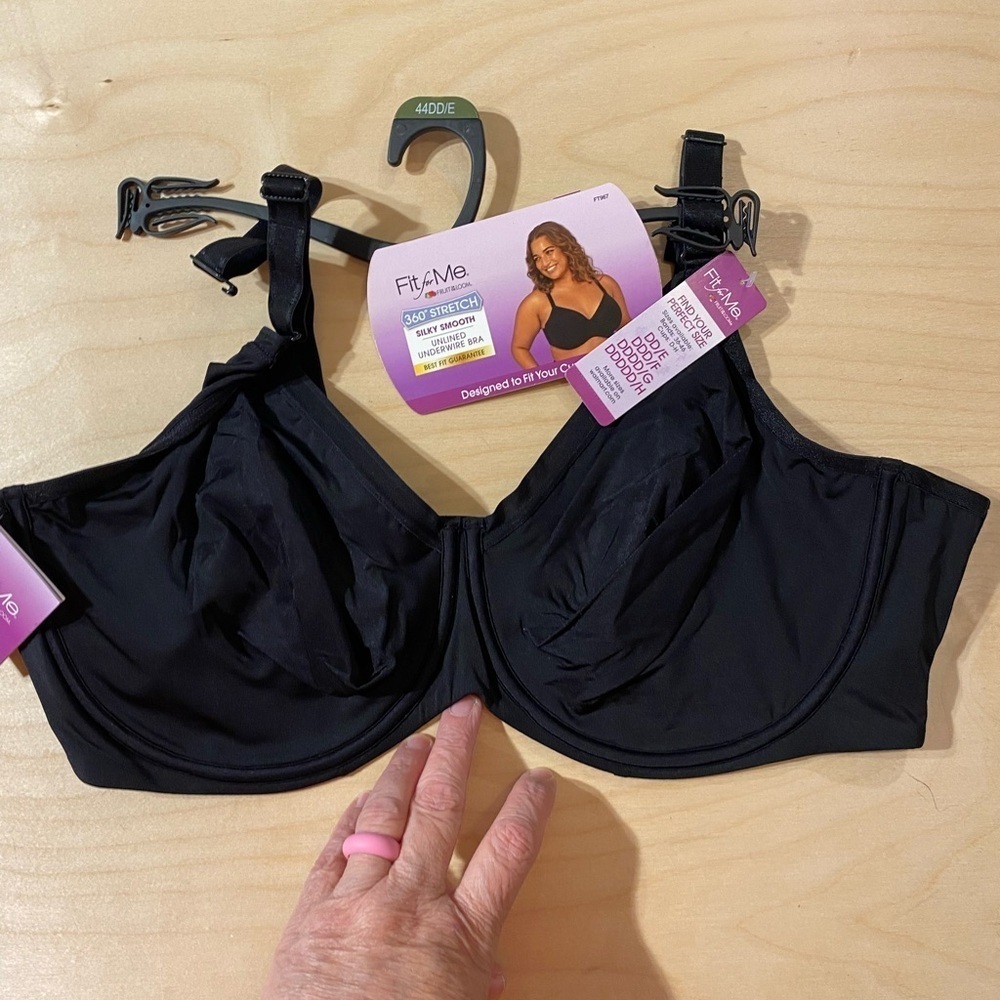Fruit of the Loom Fit for Me Unlined Underwire Bra 44DD (JJ)